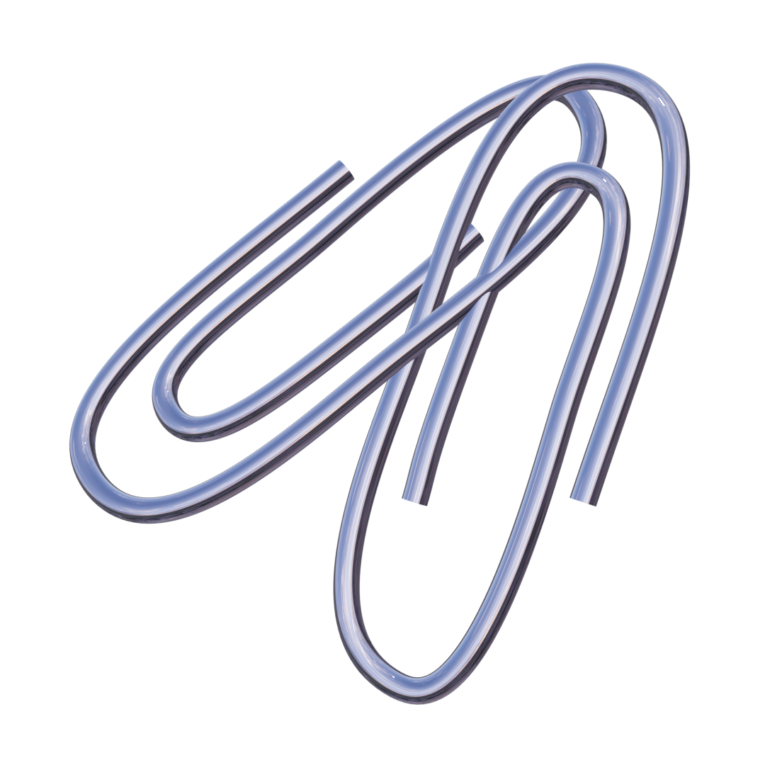 two interchanged paperclips 3d Bulit